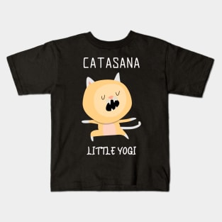 Funny cat yoga Kids T-Shirt